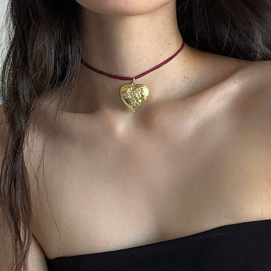 JULIET Gold Heart Locket Necklace