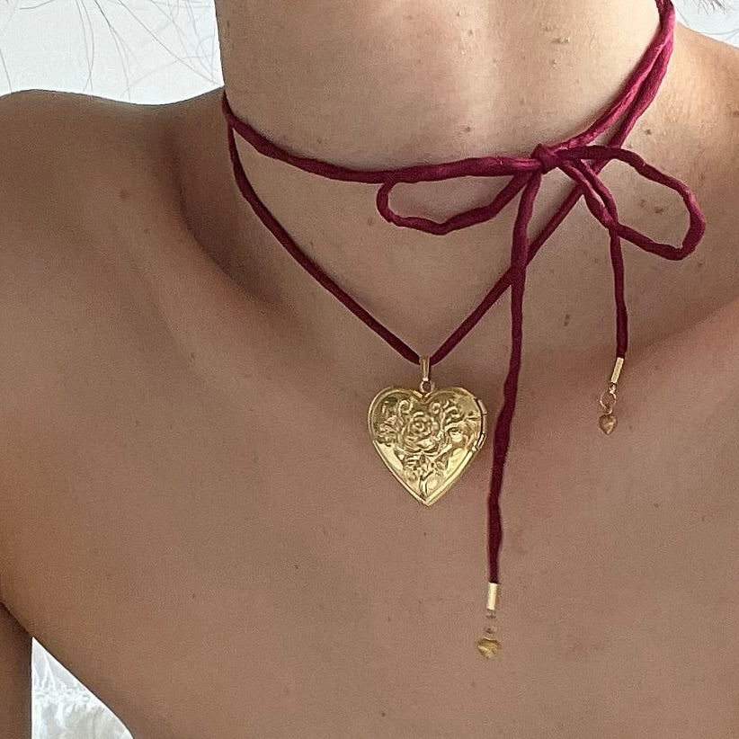 JULIET Gold Heart Locket Necklace
