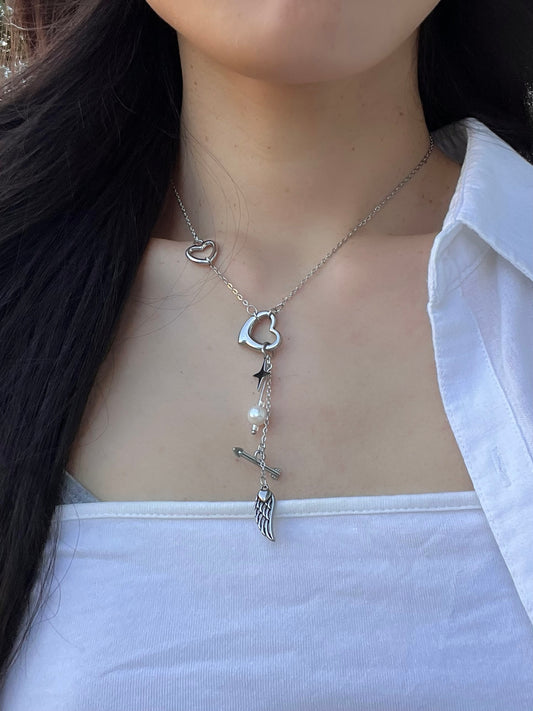 CELESTE Cascading Cupid’s Heart Necklace