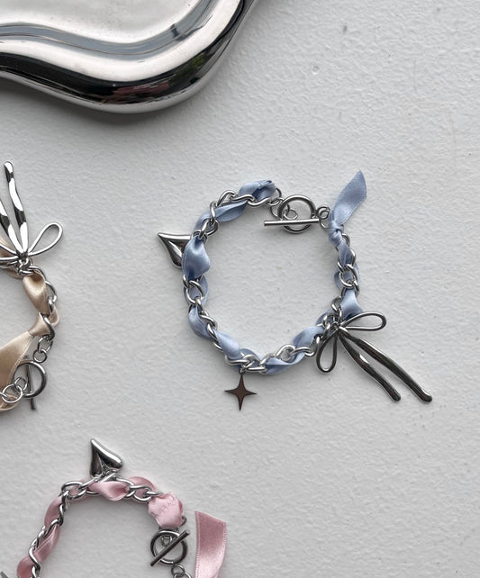 CORA Coquette Chain Bracelet - Sky Blue