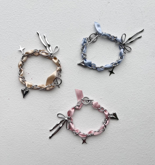 CORA Coquette Chain Bracelet - Sky Blue