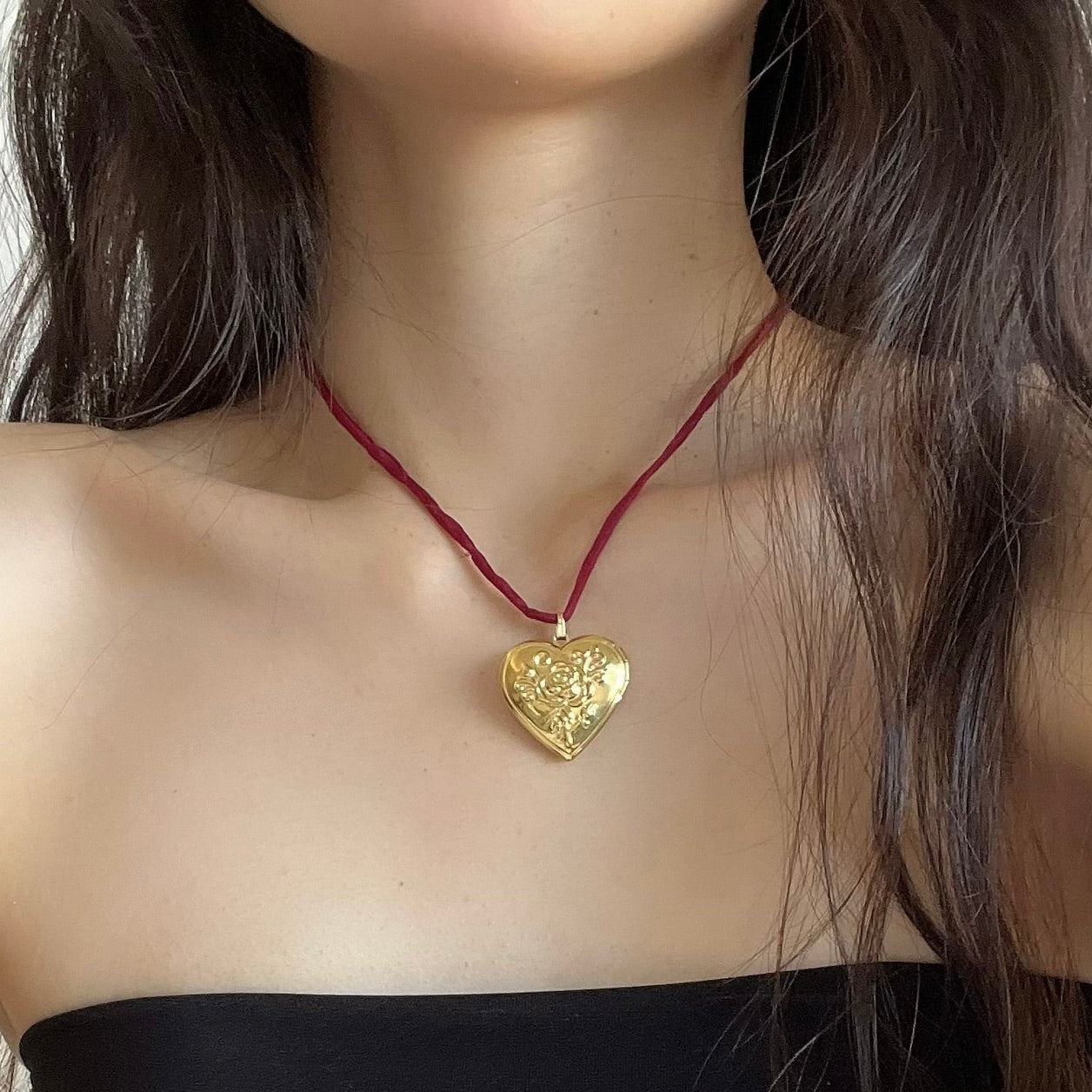 JULIET Gold Heart Locket Necklace