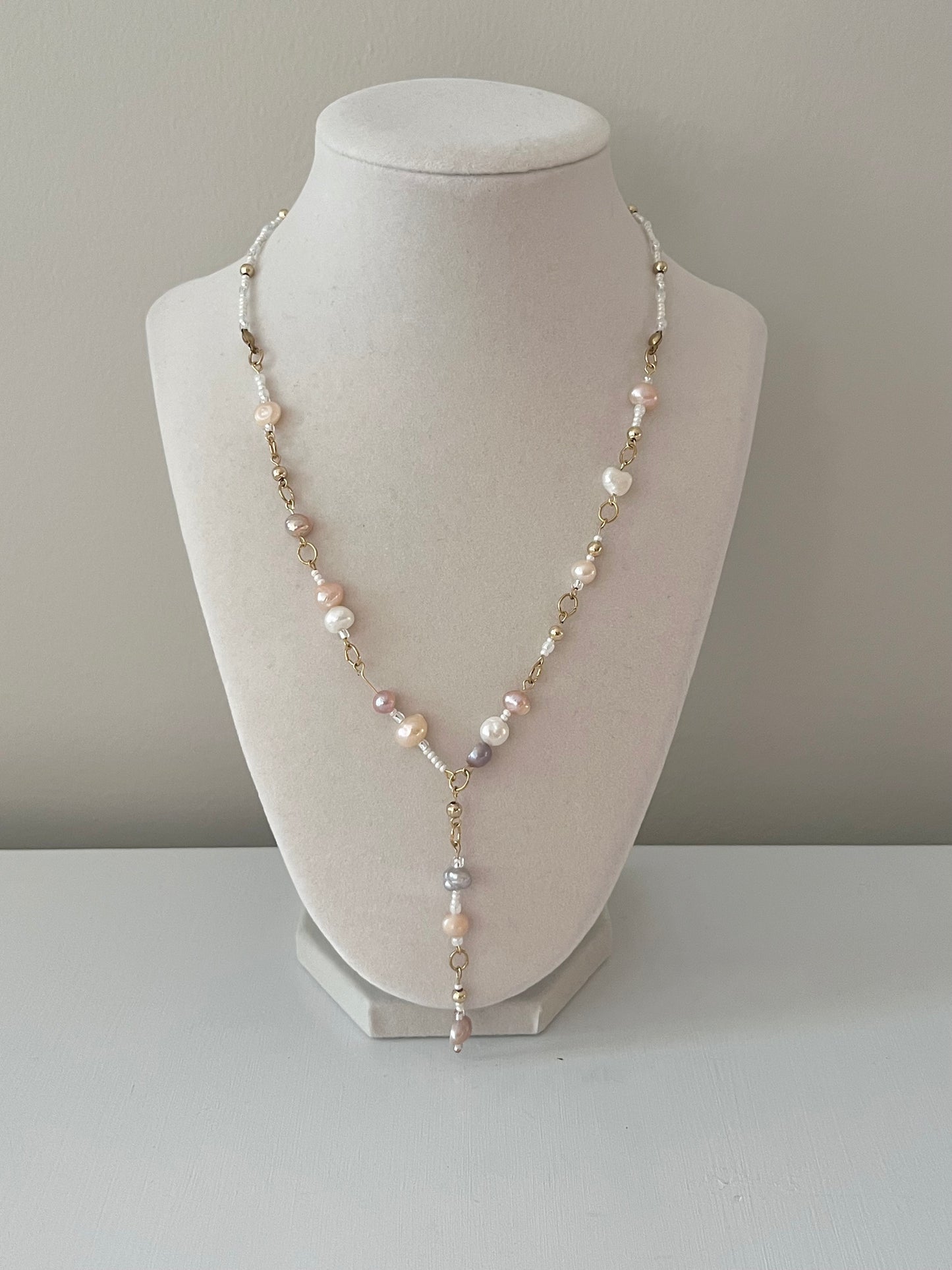 EVA Pastel Pearl Drop Necklace