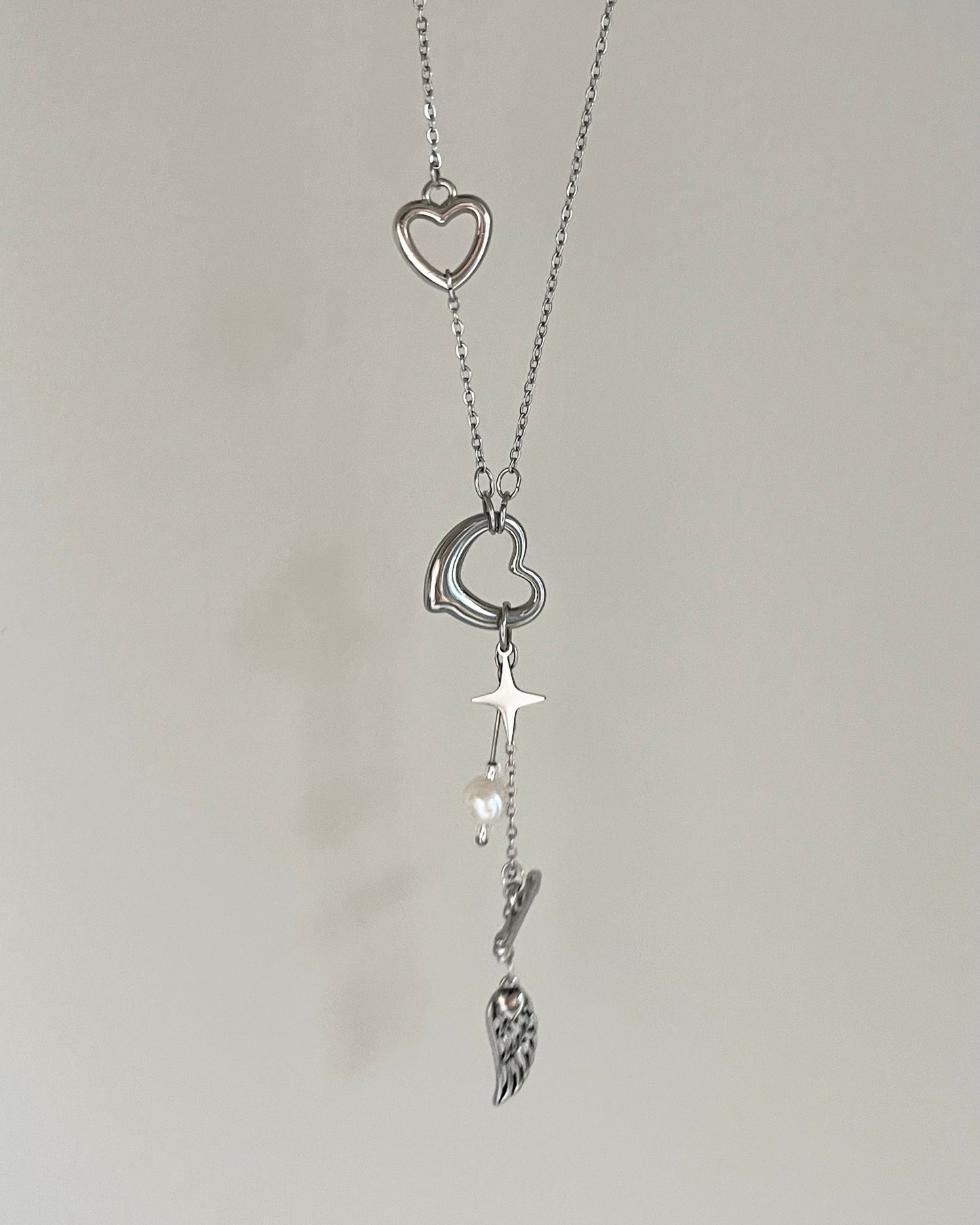 CELESTE Cascading Cupid’s Heart Necklace